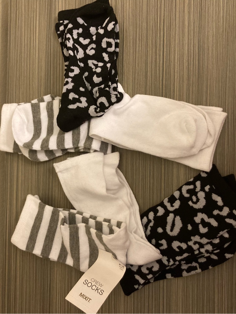 Crew Sock Assortment - Black, White & Gray